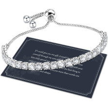 Regalo Donna Natale, Bracciale Donna Argento 925 con 5A Sparkle Zircone Bracciale Tennis Bracciali Argento Bracciali Donna