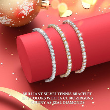 Regalo Donna Natale, Bracciale Donna Argento 925 con 5A Sparkle Zircone Bracciale Tennis Bracciali Argento Bracciali Donna