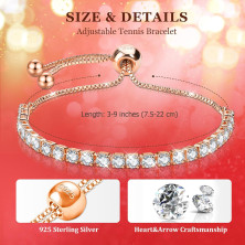 Regalo Donna Natale, Bracciale Donna Argento 925 con 5A Sparkle Zircone Bracciale Tennis Bracciali Argento Bracciali Donna