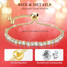 Regalo Donna Natale, Bracciale Donna Argento 925 con 5A Sparkle Zircone Bracciale Tennis Bracciali Argento Bracciali Donna