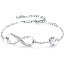 LOUISA SECRET Bracciale Donna Argento 925 Braccialetto Infinito Bracciali Cuore Gioielli Regalo Natale Compleanno Festa Della