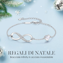 LOUISA SECRET Bracciale Donna Argento 925 Braccialetto Infinito Bracciali Cuore Gioielli Regalo Natale Compleanno Festa Della