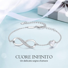 LOUISA SECRET Bracciale Donna Argento 925 Braccialetto Infinito Bracciali Cuore Gioielli Regalo Natale Compleanno Festa Della