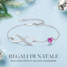 LOUISA SECRET Bracciale Donna Argento 925 Braccialetto Infinito Bracciali Cuore Gioielli Regalo Natale Compleanno Festa Della