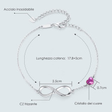 LOUISA SECRET Bracciale Donna Argento 925 Braccialetto Infinito Bracciali Cuore Gioielli Regalo Natale Compleanno Festa Della