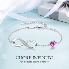 LOUISA SECRET Bracciale Donna Argento 925 Braccialetto Infinito Bracciali Cuore Gioielli Regalo Natale Compleanno Festa Della