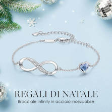 LOUISA SECRET Bracciale Donna Argento 925 Braccialetto Infinito Bracciali Cuore Gioielli Regalo Natale Compleanno Festa Della