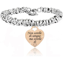 SAGA GIOIELLI® BRACCIALE NODINI INTRECCIATO DONNA FRASI PENSIERI PAROLE EMOZIONALE INCISIONE CUORE