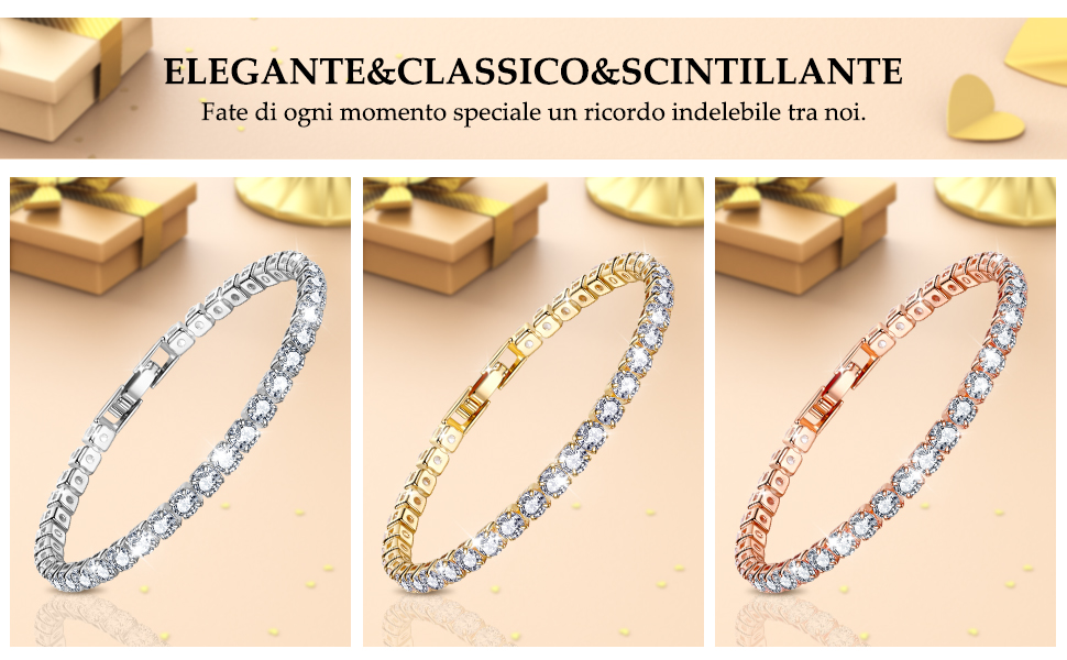 Regalo Donna Bracciale Donna Argento 925 Bracciali Argento Bracciali Donna Gioielli Bracciale Tennis