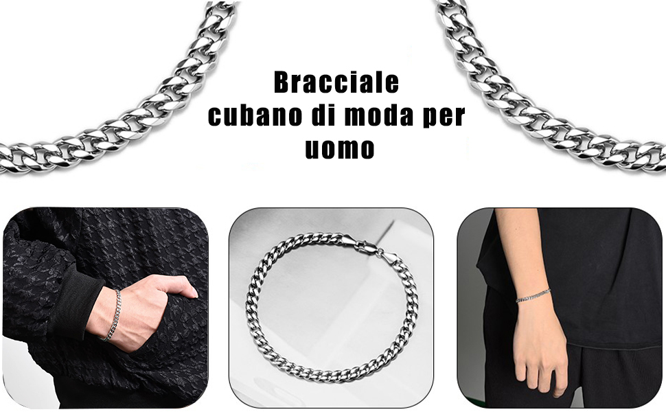 Bracciale a catena cubanoBracciale a catena cubano