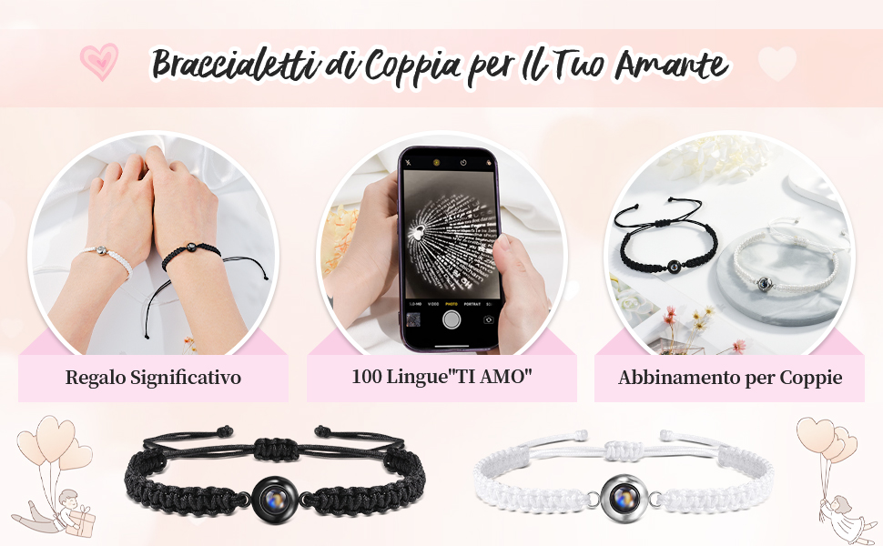 Bracciale Ti Amo in 100 Lingue